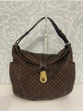 Louis Vuitton Brown Monogram Hobo with Gold-Tone Clasp